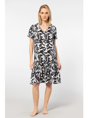 Türen Dokuma Dügmeli Elbise