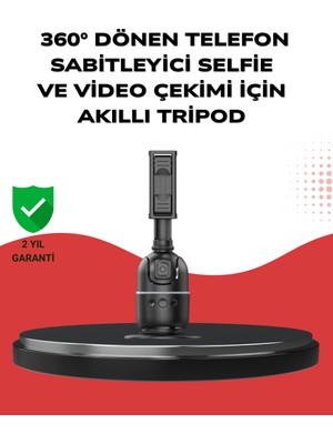 UMD Tekno Telefon ve Kamera Uyumlu 360° Otomatik Takipli Akıllı Masa Tripodu Uygun