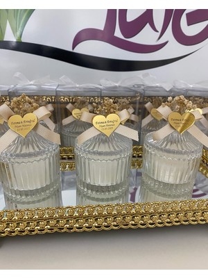 Siyah Lale Mumlu Cam Şişe Nikah, Söz, Nişan Hediyelik - 25 Adet