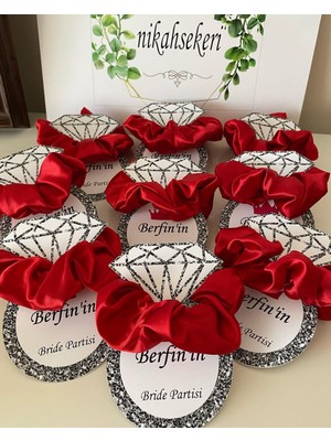 Siyah Lale Kına Tokası Hediyelik Kırmızı - 75 Adet