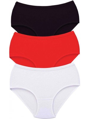 MiraLive 3 Adet Tutku Kadın Yüksek Bel Bato Kalın Lastik Külot S3