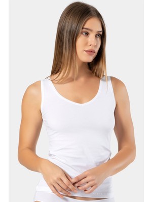 Türen Kadin Askili V Yaka Likrali Pamuklu Atlet