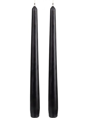 PremiumPort Siyah 2'li Şamdan Mum Takımı, 25 cm Şık ve Zarif Tasarım