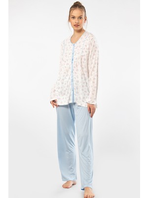 Türen Empirme Dügmeli Battal Uzun Kollu Pijama Takimi