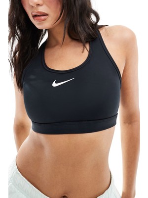 Nike Training Swoosh Medium Support Sports Bra Kadın Spor Sütyen Bra Siyah