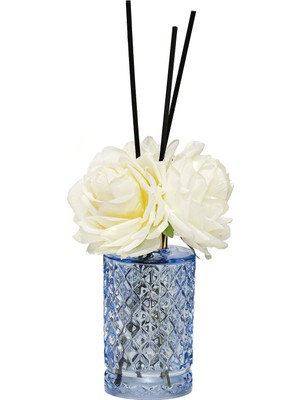 Missi Kristal Gül Serisi- Mavi Silindir Cam/yasemin Sandal Oda Kokusu