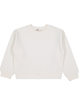 Civil Girls Düz 6-9 Yaş Sweatshirt - Ekru 7-8 Yaş