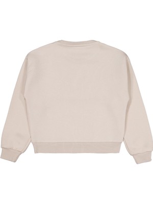 Civil Girls Püsküllü 10-13 Yaş Sweatshirt - Bej 12-13 Yaş
