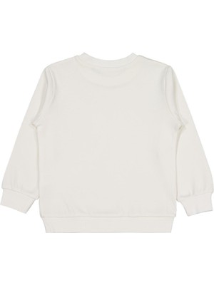 Civil Girls Kurdela Baskılı 2-5 Yaş Sweatshirt - Ekru 5-6 Yaş
