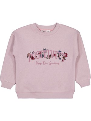Civil Girls Possıtıve Baskılı 2-5 Yaş Sweatshirt - Pembe 2-3 Yaş
