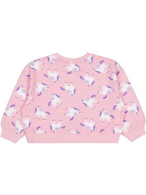 Civil Girls Unicorn Baskılı 2-5 Yaş Sweatshirt - Pembe 5-6 Yaş