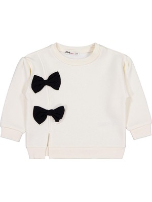 Civil Girls Fiyonklu 2-5 Yaş Sweatshirt - Ekru 2-3 Yaş