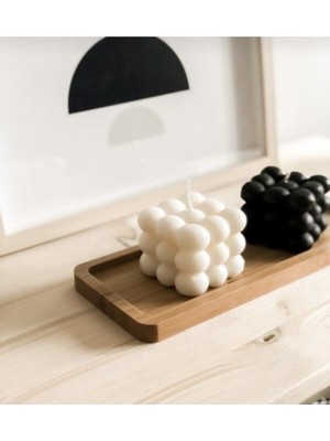 PremiumPort Şık ve Sıcak Atmosfer Için Dekoratif Bubble 2'li Mum Seti