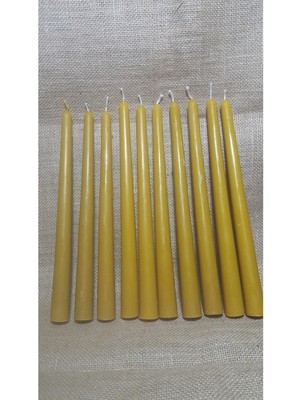 PremiumPort Şamdan Balmumu 10 Adet, Şık ve Sıcak Atmosfer Için Ideal Set