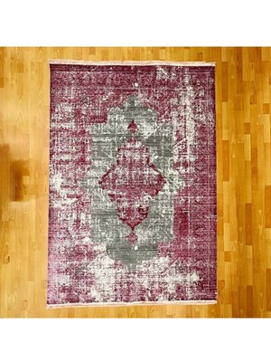 Mevlana Bazaar Geleneksel Medallion (Göbekli) Desenli 200 x 300 Vintage Eskitme Halı