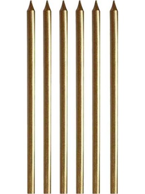 PremiumPort Şık Gold Mum 20CM 6'lı Set, Evinize Zarif Dokunuş