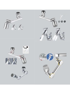 FRY Esnek 1080° Musluk Başlığı 3 Eklemli Hareketli Su Modlu Lavabo Aparatı