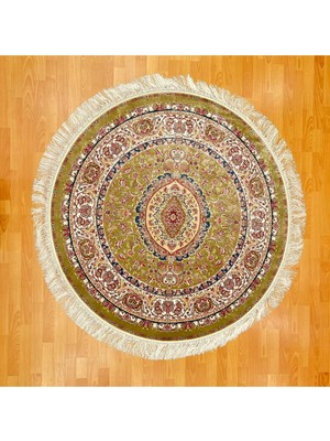 Mevlana Bazaar Yuvarlak Buta/paisley Motifli 150 x 150 cm Ipek Halı