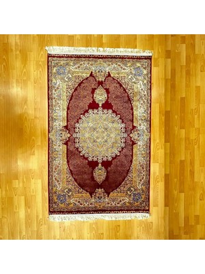 Mevlana Bazaar Büyük Madalyon Desenli Lüks 120 x 180 cm Ipek Halı