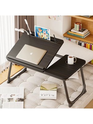 Miletus Yükseltilebilir Laptop Sehpası Siyah Yatak Sehpası Koltuk Çalışma Sehpası Yatak Masası Ysusb