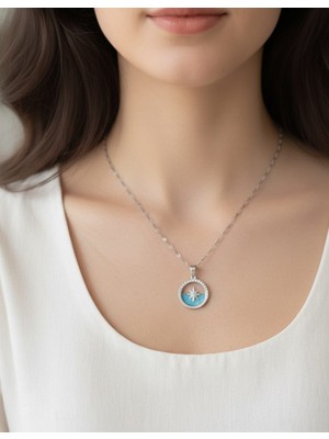 Deniz Üstünde Kuzey Yıldızı Tasarımı Çelik Kolye