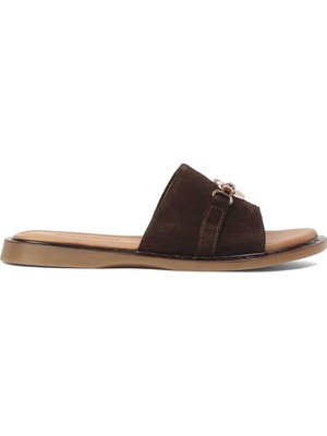 Celal Gültekin Kadın Kahverengi Süet Deri Terlik