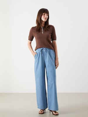 Lc Waikiki Yeni Sezon Beli Lastikli Wideleg Kadın Jean Pantolon