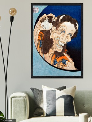 Evine Moda Yüzdeki Gizem Tek Parça Ahşap Çerçeveli Tablo