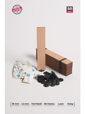 PremiumPort Ahşap Mum Fitili 18MM x 100MM x 1.2mm, 50 Adet, Yüksek Koku ve Şömine Etkisi