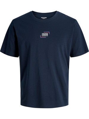 Jack & Jones Jack Jones Yazı Baskılı Erkek Bisiklet Yaka Tişört 12268415