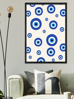 Evine Moda Nazar Boncuğu Tek Parça Ahşap Çerçeveli Tablo