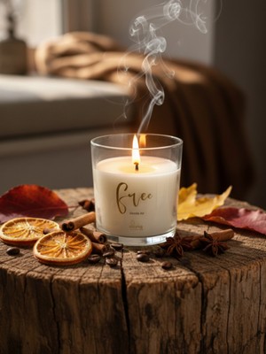 PremiumPort Vanilya Kokulu Vegan Doğal Terapi Mum 220G, Sıcak ve Rahatlatıcı Atmosfer