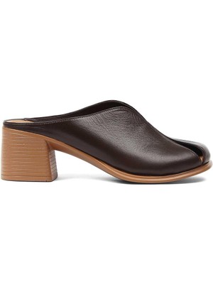 Celal Gültekin Kadın Kahverengi Önü Kapalı Topuklu Deri Terlik