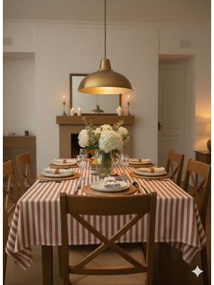 Heriya Kiremit Keten Masa Örtüsü 150X220 cm