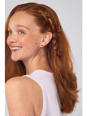 New Obsessions Kiraz Metal Mini Mandal Toka 2'li Paket