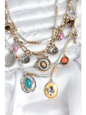 Inure Jewelry Pirinç Otantik Kolye Seti