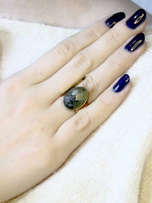 Esha Doğal Taş Peridot Zebercet Doğal Taşlı Kadın Ayarlanabillir Yüzük EUY2PZ