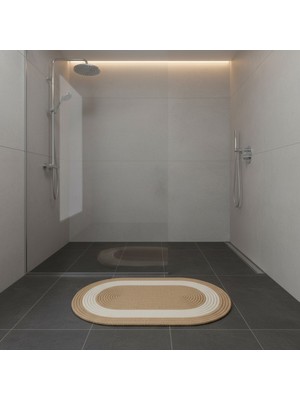 Comfort Craft Hasır Şeritli Jüt Paspas | Banyo | Balkon | Doğal | Yıkanabilir | 60X100 cm