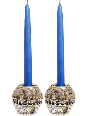 PremiumPort Mavi 2'li Şamdan Takımı, Zarif ve Şık Dekorasyon Unsuru