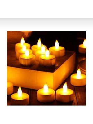 PremiumPort Işıklı LED Mumlar, Pilli, 10'lu Paket, Sıcak ve Şık Atmosferler