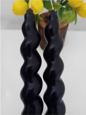 PremiumPort 2'li Siyah Spiral Soya Mum Takımı, Doğal Kokulu Uzun Çubuk Dekorasyon