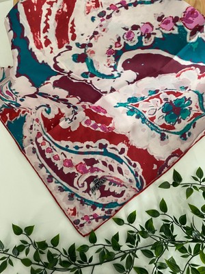 İpekhan Ebru Desen Ince Pamuk Eşarp