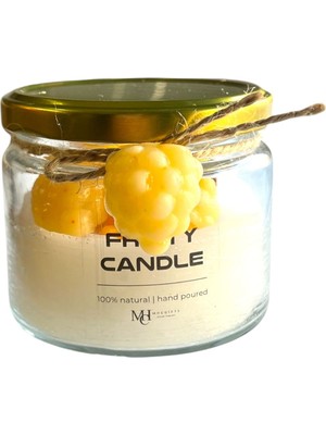 PremiumPort Sarı Üzüm Kokulu Doğal Mum, Şeffaf Kavanoz Aromaterapi Mum