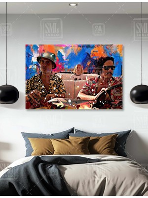 SML Tablo Vegasta Korku ve Nefret Klasik Araba Johnny Depp Komedi Filmi Yatay Kanvas Tablo