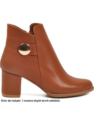 Ayakmod Taba Cilt Içi Polarlı Kadın Bot 262325 Z (Dar Kalıp)