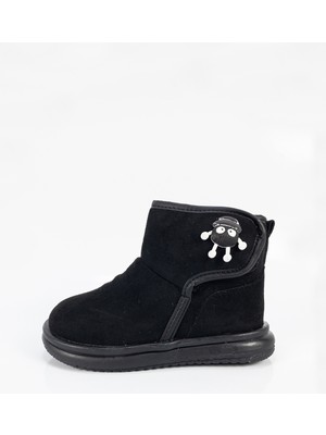 Aktaş Ayakkabı Bebek Unisex Siyah Su Geçirmez Içi Yünlü Işıklı Bantlı Bot