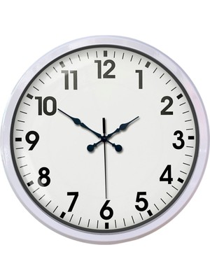 Zentime White Classic Modern 52 cm Metal Duvar Saati