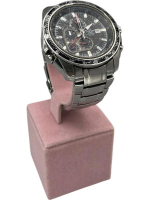 Megass Dekor Süet Kumaş Pembe Renk 13 cm Kelepçe Saat Sergileme Standı