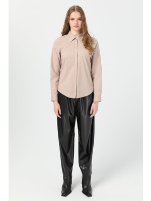 Esswaap Milano Saten Gömlek  Vizon