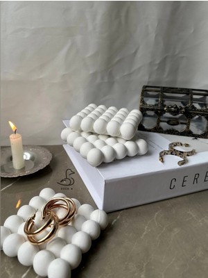 CasadiDuck Bubble Bardak Altlık Taş Tozu Dekoratif Tabak 4’lü